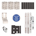 Fire Door Kit - Service Cupboard Door - Severe Duty - Satin Stainless Steel