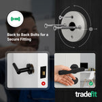 Dumont Matt Black Lever on Rose Door Handle Kit - Medium Duty FD30/60 - 80mm Euro Sashlock and Thumbturn Cylinder - Master Keyed - tradefit - 3