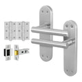 Olbia Satin Nickel Lever on Backplate Door Handle Pack – 76mm Latch