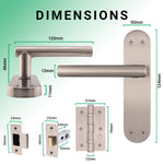 Olbia Satin Nickel Door Handle Pack - 64mm Latch - tradefit - 3
