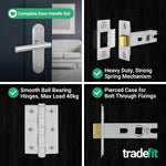 Olbia Satin Nickel Lever on Backplate Door Handle Pack – 76mm Latch - tradefit - 5