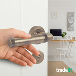 Santana Antique Brass Lever on Rose Door Handle Kit - Medium Duty FD30/60 - 80mm Euro Sashlock and Thumbturn Cylinder - Keyed to Differ - tradefit - 6