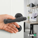 Santana Matt Black Lever on Rose Door Handle Kit - Sashlock - tradefit - 6