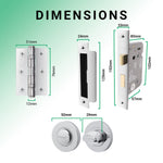 Euroda Polished Chrome Lever on Rose Door Handle Pack - Bathroom - tradefit - 5