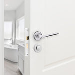 Euroda Polished Chrome Lever on Rose Door Handle Pack - Bathroom - tradefit - 6