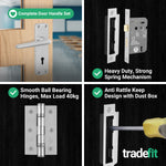 Satin Aluminium Contract Lever Sashlock Handle Kit - 64mm Latch - tradefit - 5