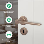 Tapera Antique Brass Lever on Rose Door Handle Kit - Medium Duty FD30/60 - 80mm Sashlock - tradefit - 2
