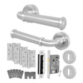 Claro Satin Nickel Lever on Rose Door Handle Kit - Medium Duty FD30/60 - 80mm Sashlock