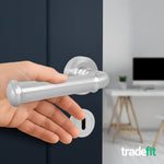 Claro Satin Nickel Lever on Rose Door Handle Kit - Sashlock - tradefit - 6