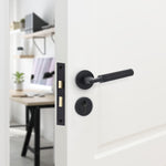 Mode - Grip Black Lever on Rose Door Handle Pack - Euro Lock & Thumbturn Cylinder - tradefit - 6
