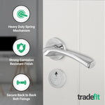 Nola Polished Chrome Lever on Rose Door Handle Kit - 80mm Euro Sashlock and Thumbturn Cylinder - Keyed Alike - tradefit - 4