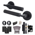 Mode-Grip Black Lever on Rose Fire Door Handle Pack - 3 Lever Lock & Cylinder - FD30/60