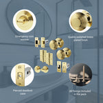 Beehive Polished Brass Mortice Door Knob Kit - 76mm Bathroom Deadbolt - tradefit - 4