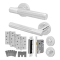 Aurora Polished Chrome Lever on Rose Door Handle Kit - Medium Duty FD30/60 - 80mm Bathroom Lock