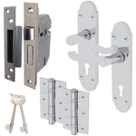 Victorian Rectory Polished Chrome Lever Door Handle Pack - BS3621 5 Lever Lock - tradefit - 1