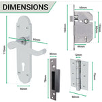 Victorian Rectory Polished Chrome Lever Door Handle Pack - BS3621 5 Lever Lock - tradefit - 4