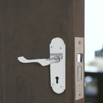 Victorian Rectory Polished Chrome Lever Door Handle Pack - BS3621 5 Lever Lock - tradefit - 6