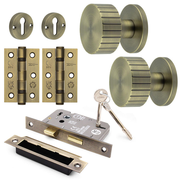 Nador Antique Brass Mortice Door Knob Kit - 80mm Sashlock - tradefit - Featured Image