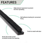 Intumescent Brush Fire & Smoke Seal - 10x4x2100mm - Pack of 10 - Black - tradefit - 3