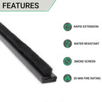 Intumescent Brush Fire & Smoke Seal - 10x4x2100mm - Pack of 10 - Black - tradefit - 2