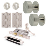 Nador Satin Nickel Mortice Door Knob Kit - 80mm Sashlock - tradefit - 1