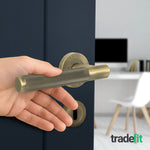 Dumont Antique Brass Lever on Rose Door Handle Kit - Sashlock - tradefit - 6