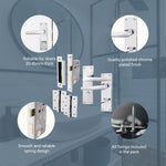 Straight Pattern Polished Chrome Door Handle Pack - 80mm Bathroom Lock - tradefit - 4