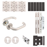 Fire Door Kit - Locking Door - Heavy Duty - Cylinder & Turn Keyed Differ - Satin Stainless Steel - tradefit - 1