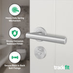 Vigo Lever on Rose Stainless Steel Door Handle Kit - Medium Duty - 80mm Bathroom Lock - tradefit - 4