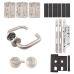 Fire Door Kit - Bathroom Kit - Severe Duty - Satin Stainless Steel - tradefit - 1