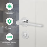 Tapera Polished Chrome Lever on Rose Door Handle Kit - 64mm Bathroom Lock - tradefit - 2