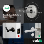 Moreno Satin Nickel Lever on Rose Door Handle Kit - Medium Duty FD30/60 - 80mm Euro Sashlock and Double Cylinder - Keyed Alike - tradefit - 4