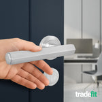 Moreno Satin Nickel Lever on Rose Door Handle Kit - Medium Duty FD30/60 - 80mm Euro Sashlock and Thumbturn Cylinder - Keyed Alike - tradefit - 7