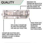 Emergency Exit Break Glass Panic Bolt Kit with Ceramic Tube & Padlock - tradefit - 5