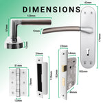 Bosa Duo Style Polished Chrome/Satin Nickel Lever on Backplate Door Handle Pack - 64mm Bathroom - tradefit - 3