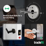 Dumont Polished Chrome Lever on Rose Door Handle Kit - Medium Duty FD30/60 - 80mm Bathroom Lock - tradefit - 3