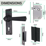 Tudor Antique Black Iron Lever Door Handle Pack - BS3621 5 Lever Sashlock - tradefit - 4