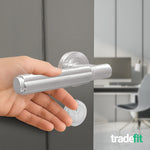 Flores Satin Nickel Lever on Rose Door Handle Kit - Medium Duty FD30/60 - 80mm Euro Sashlock and Thumbturn Cylinder - Keyed Alike - tradefit - 6