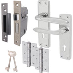 Sassari Polished Chrome Lever Door Handle Pack - BS3621 5 Lever Sashlock - tradefit - 1
