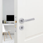 Mode - Grip Satin Chrome Lever on Rose Fire Door Handle Pack - 3 Lever Lock - FD30/60 - tradefit - 6