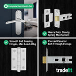 Bosa Duo Style Polished Chrome/Satin Nickel Lever on Backplate Door Handle Pack - 80mm Latch - tradefit - 5