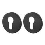 Olbia Euro Profile Keyhole Escutcheon - Matt Black - Pair - tradefit - 1