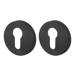 Olbia Euro Profile Keyhole Escutcheon - Matt Black - Pair - tradefit