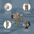 Georgian Rope Edge Scroll Antique Brass Door Handle Pack - 64mm Sashlock - tradefit