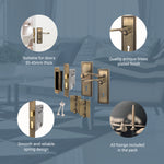 Georgian Rope Edge Scroll Antique Brass Door Handle Pack - 64mm Sashlock - tradefit - 4