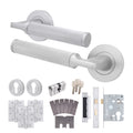 Mode-Grip Satin Chrome Lever on Rose Fire Door Handle Pack - Euro Lock & Cylinder - FD30/60
