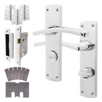 Euroda - Plus Polished Chrome Fire Door Handle Pack - Bathroom - FD30/60 - tradefit - 1
