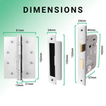 Euroda - Plus Polished Chrome Fire Door Handle Pack - Bathroom - FD30/60 - tradefit - 5