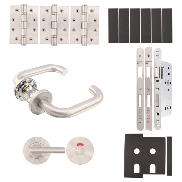 Fire Door Kit - Bathroom Kit - Heavy Duty - Satin Stainless Steel - tradefit - Featured Image