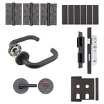 Fire Door Kit - Bathroom Cubicle Door - Medium Duty - Matt Black - tradefit - 1